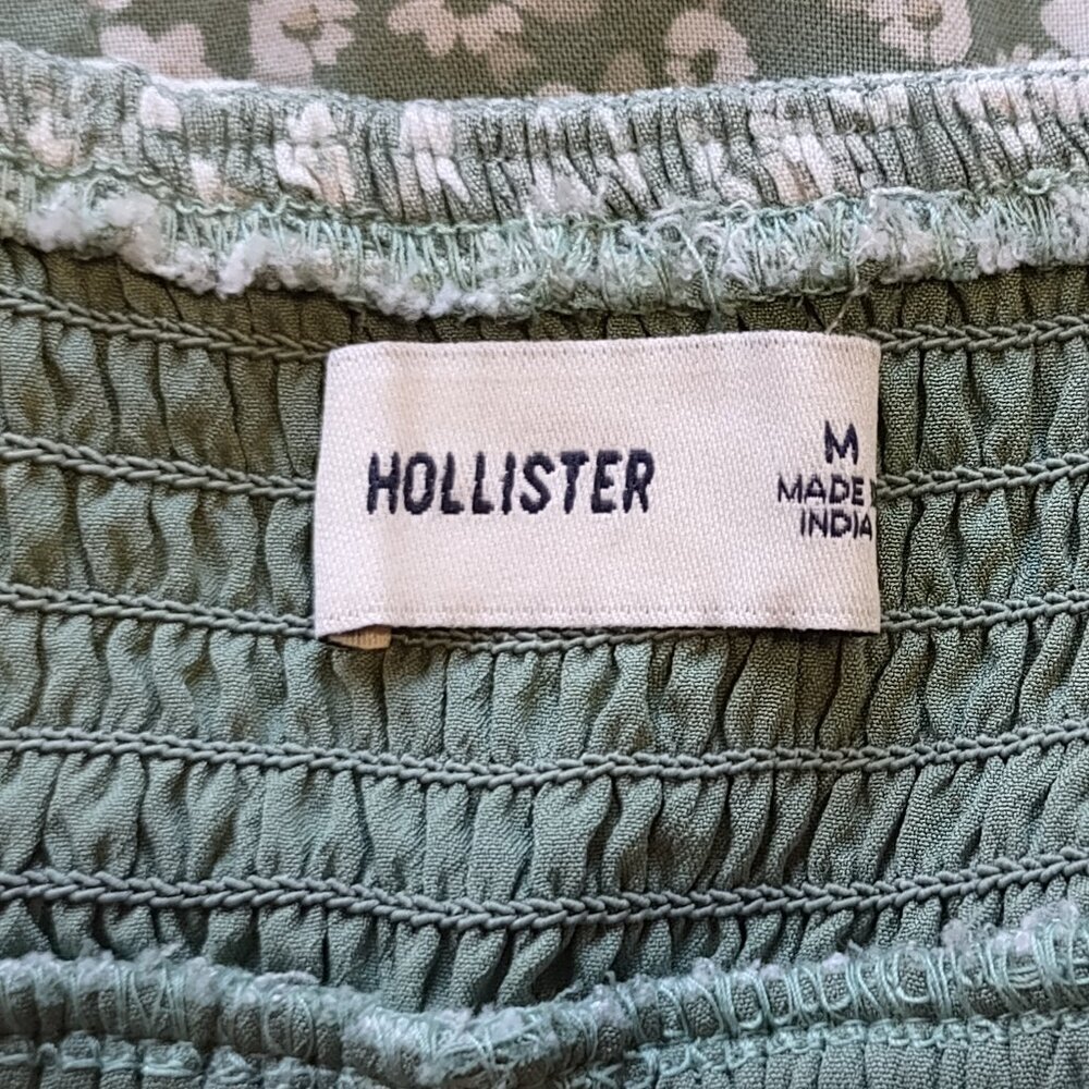 Hollister Dainty Floral Babydoll Mini Dress Puff Sleeve Ruffle Coquette  Medium - Picture 7 of 8